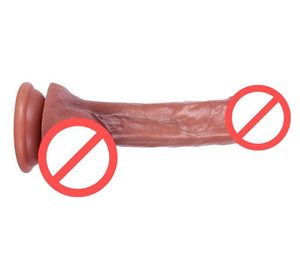 Kvällen Skin Känsla Realistiskt Dildo Mjukt Material med Sug Cup Sexleksaker För Kvinna Strapon Kvinna Onani