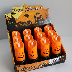 Decorazioni di Halloween a lume di candela LED colorato Candeliere da tavolo Festa di zucca Feste felici Decorazioni di Halloween per la casa 2021