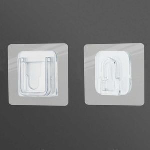 1/5/10/20/30 Pair Double Side Wall Sticky Adhesive Hooks Socket Holder Fixing Sewing Organizer Waterproof Bathroom Organizer 210609