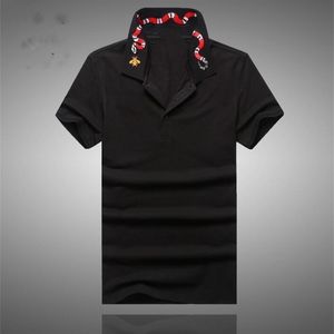 High New Novelty luxury Men collar Embroidered Red Snake Fashion Polo Shirts Shirt Hip Hop Skateboard Cotton Polos Top Tee #B95 210401