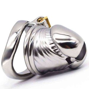 NXY cockrings FRRK51 Penis Shape Head Cock Cage Curved Snap Ring 304 Stainless Steel Metal Chastity Device Sex Toys For Man Fetish Gioco per adulti 1123