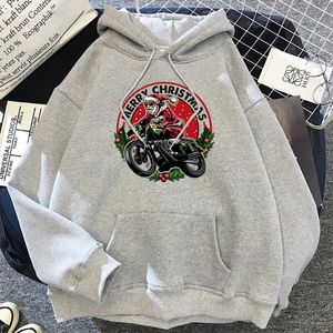 Kadın Hoodies Tişörtü Santa Claus Hediyeler Teslim Etmek İçin Acelesi Bayan Hoody Kore Polar Sweatshirt Basit Crewneck Kapüşonlu Sokak