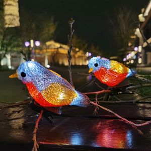 Strings Waterproof 5 LED Acrylic Bird Garland Lights String Home Garden Party Decoration Holiday Solar Powered Landscape Fairy Lamp