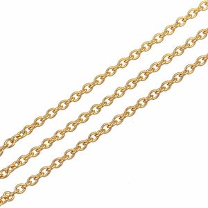 10yards Continuar / Roll Ouro SolTlsteel Link Chain Chain Chain Chain Colar Chain de link cubano para homens e mulheres Presente X0509