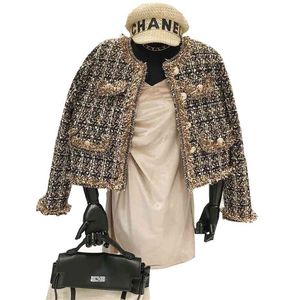 Высококачественный темперамент женский стиль Tweed женщин короткая куртка женская осень элегантная куртка женская модная куртка женщина топ 210722