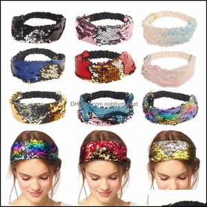 Stirnbänder Haarschmuck 10 Farben Pailletten Meerjungfrau Für Frauen Luxus Haarband Kopfbänder Weibliche Mode Schal Assories Drop Lieferung 2021 Exby