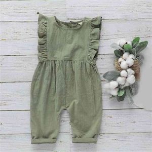 Sumário sem mangas maciço cor sólida toddlers roupas bebê menino meninas bodysuit para nascido 210528