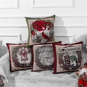 Poduszka/dekoracyjny zestaw poduszki 4 Wesołych Świąt Cytat Pilow Pilow Covery Decoration Cushion Cover - 18 