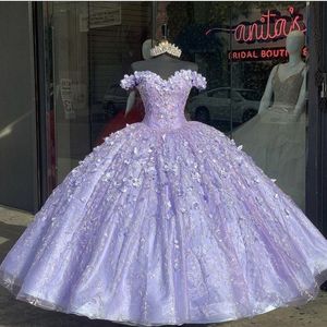 3D Çiçekler Quinceanera Ball Gownnew Güzel Balo Elbiseleri292Q