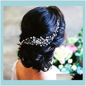 Stirnbänder, Schmuck, handgefertigte Braut-Hochzeitsaccessoires, Kristallperlenkämme, versilberte Kopfstücke, Braut-Noiva-Tiara, Krone, Haarschmuck, Tropfen-Del