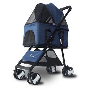 Wholesale lightweight pet stroller for sale - Group buy Dog Car Seat Covers Pet Stroller Cart Foldable Lightweight Split Four wheeled Small And Medium S Riers