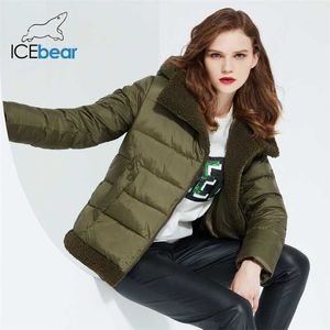 冬の女性のジャケットの女性フード付きコットンコート暖かいパーカー女性のファッション服GWD20123I 210930