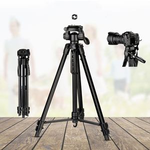 Mounts Professional Camera Tripod för Canon Sony Nikon DSLR Justerbar aluminiumstativ med panhuvud för video VLOG Studio Support NE067