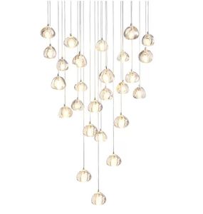 Candelabros de cristal moderno conduziam lâmpadas leves de pingente lâmpadas de suspensão de luxo para sala de estar Lightcase Staircase Apartmen Thome Decor Lights