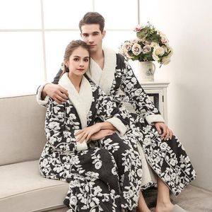 Women's Sleepwear Flannel Nightgown Craft Jacquard Double Layer Thick Cationic Net Weight 1300G Winter Pyjama For Women Robe