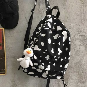 Милая молочная корова печатает холст рюкзак школа сумка повседневная daypack для подростка x0529