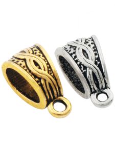 Alloy Triangle S Design Connectors Bails Loose Beads 14.3x7.6mm Antique Silver/Gold Fit Charm European Bracelet Fashion Jewelry L810 100pcs/lot