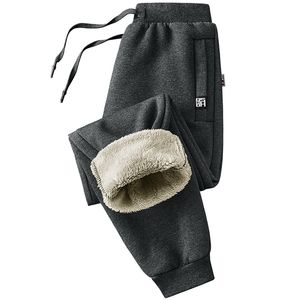 Inverno espesso quente lã calça de moletom homens corredores sportswear preto cinza calça casual plus tamanho 6xl 7xl 8xl 211110