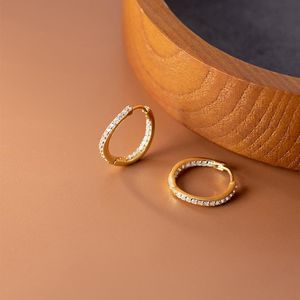 Hoop Huggie Real 925 Sterling Silver Piccoli orecchini per le donne Teen Girls Zircon Crystal Twisted Simple Korean Earings Fashion Jewelry