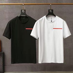 Wholesale white short sleeve t shirt resale online - Luxury Casual mens T shirt New Wear designer Short sleeve cotton high quality black and white size M XL