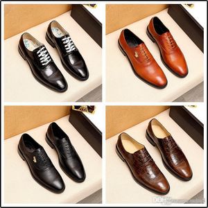 A1 Lyxmärken PU Läder Mode Män Business Dress Loafers Pointy Black Shoes Oxford Andningsbara Formella Bröllopsskor 45 33