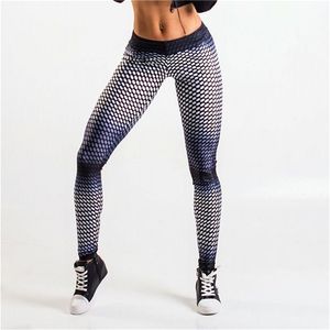 Push-up ovale modello a rete stampa digitale abbigliamento sportivo leggings poliestere donna sportivo casual skinny 210925