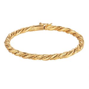 4 Stil Kvinnor Gul Guldfärg Manschettband Armband Mode 5mm Bangle Q0719