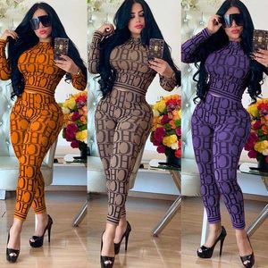 2020 Yeni Leopar 3 Renkler Comfotable Baskı Tam Kollu + Uzun Pantolon Yaz Kadın Rahat Sıkı 2 Adet İki Moda Kadın Set Y0702
