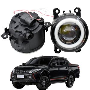 2x bil LED-lampa främre dimma ljus ängelögon DRL Dagtid Running 12V för Mitsubishi Triton ML MN 2006-2015