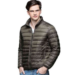Ny Höst Vinter Man Duck Down Jacket Ultra Light Thin Plus Size Spring Jackets Män Stand Collar OuterWear Coat G1108