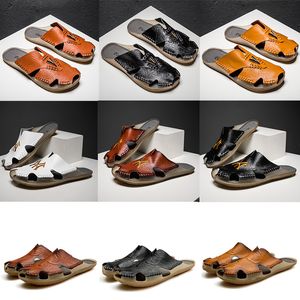 Mullers Hausschuhe Designermarke Luxus Herren Sommer Krokodilmuster Herren Mules Loafers Echtes Leder Flats Sandalen Strandschuhe Große Größe 38-48