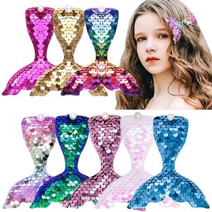 8 Colors Creative Fashion Sequin Girl Kids Hair Clips Party Supplies Design Rainbow Sequins Hairs Bows for Girls Free Delivery