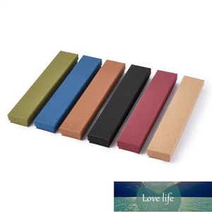 pandahall 12 Pezzi Portagioie in Cartone per Collana Bracciali Rettangolo Tan Black Sienna FireBrick SteelBlue OliveDrab 21x4x2cm