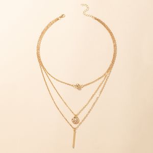 Charms geoemtry hänge halsband för kvinnor elegant multi-lager guld silver färg justerbar fest smycken krage
