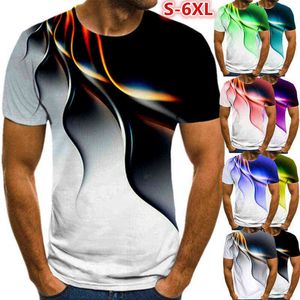 Мужчины 3d печатная футболка личности молния футболка с коротким рукавом повседневная футболка 2021 новая летняя модная футболка Y220214