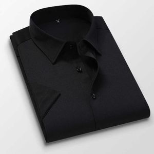 メンズドレスシャツカジュアルな半袖ファッションホワイトブラックブルーレッドピンクスリムトレンドビジネスフォーマルな服男性服210628