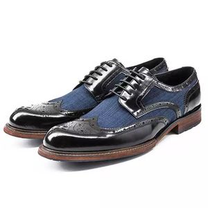 Derby Men Dress Lace Up Fashion Casual For Business Shoes Classic Designer Male af