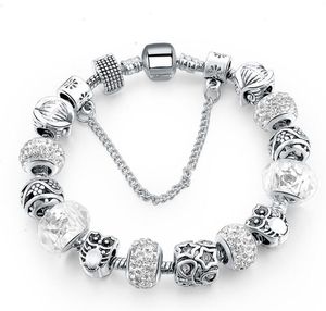 Högkvalitativa uggla armbandsbanglar för kvinnor Heart DIY Armband Charm Crystal Smycken Armband GC604