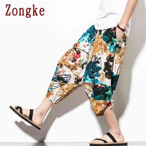 Zongke Harem Spodnie Mężczyźni Spodnie Joggers Casual Styl National Styl Długość Długość Długość Długość Hip Hop Streetwear M-5XL 210715