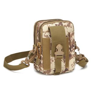 Utomhuspåsar Militär Molle Man midja Pack Camo Waterproof Nylon Multifunktionell mobiltelefonfodral Crossbody för män liten axelväska