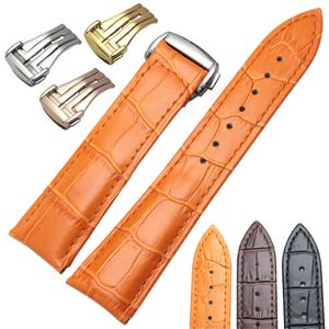 Soft Genuine Leather 20mm 22mm faixa alça para acessórios ome preto marrom laranja es bracelete