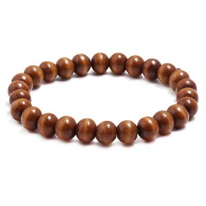 Handmade Wooden Beaded Strands Charm Bracelets Elastic Jewelry For Men Women Lover Bangle Party Club Decor Accessories