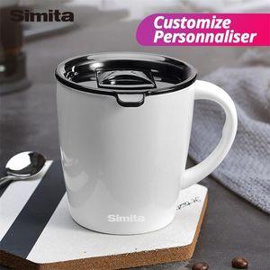 Simita Kaffe Kopp, Rostfritt Stål Öl Kaffekopp, Anpassa, Dubbelvägg Värmebeständig Te Mugg, Tumbler Thermocup, BPA Gratis 210804