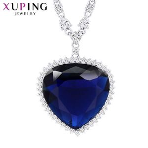 Xuping sieraden hart vorm hanger ketting met synthetische kubieke zirkonia voor vrouwen luxe mooie geschenk