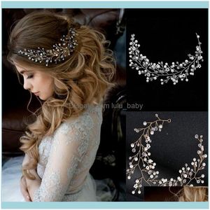 Headbands Jewelryheadpiece Women Handmade Tiara Ornaments Jewelry Wedding Headdress Pearl Crystal Headband Bridal Hair Aessories Drop Delive
