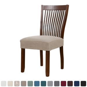 Spandex Jacquard Dining Room Chair Seat Covers Universal Removable Washable Cushion Slipcover For Furniture Protector 211105