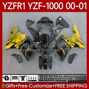 Wholesale golden motorcycles resale online - OEM Fairings For YAMAHA YZF R1 YZF1000 YZF R CC YZFR1 Golden flames Bodywork No YZF R1 CC YZF Motorcycle Body Kit