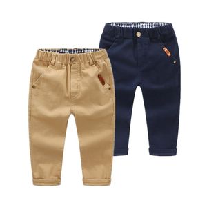 Children pants Casual Solid Cotton Elastic Waist Regular Style Boy's pants For 3-12 Years wear 211028