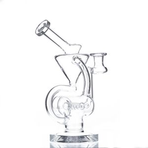 Narghilè con riciclatore di acqua in vetro trasparente da 9 pollici Bong Dab Oil Rigs Narghilè con giunto femmina da 14 mm per fumare