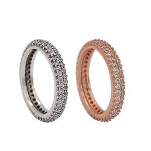 Anéis De Pandora Esterlina venda por atacado-100 Sterling Silver Ringsfor Pandora Anel de moda para dia dos namorados Rose Gold Wedding Anel Mulheres Q2
